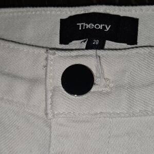 Theory Jeans Size 28 Ecru/Cream/Off White